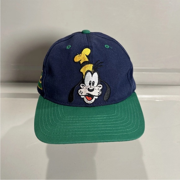 Walt Disney Other - Vintage Goofy Disney Embroidered Adult Snapback Hat Cap Made In USA Navy Blue